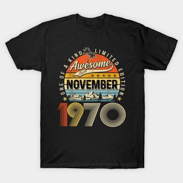 Awesome Since November 1970 Vintage 53rd Birthday T-Shirt by Ripke Jesus